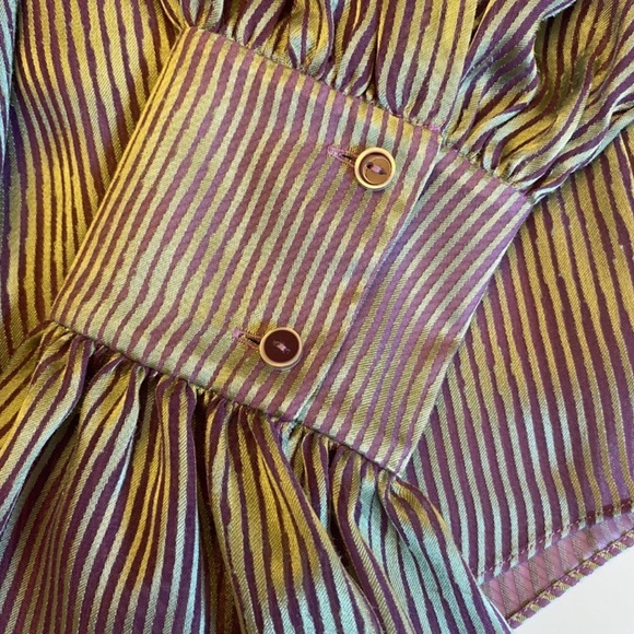 BNWOT $498 ALEXIS Tonal Floral FRANCISCA Blouse Lilac Sheen - Picture 8 of 16